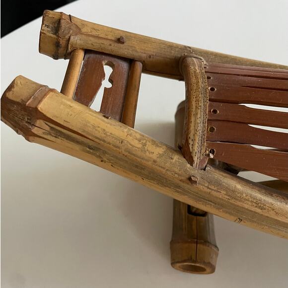 Antique Folding Bamboo Japanese or Chinese head rest (possible Takamakura?) - Picture 9 of 10